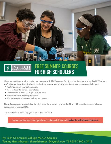 These courses may be used for exploration and earning an Ivy Tech certification or degree. . Ivy tech free summer classes 2023